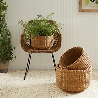Seagrass Cylindrical Baskets Set of 3