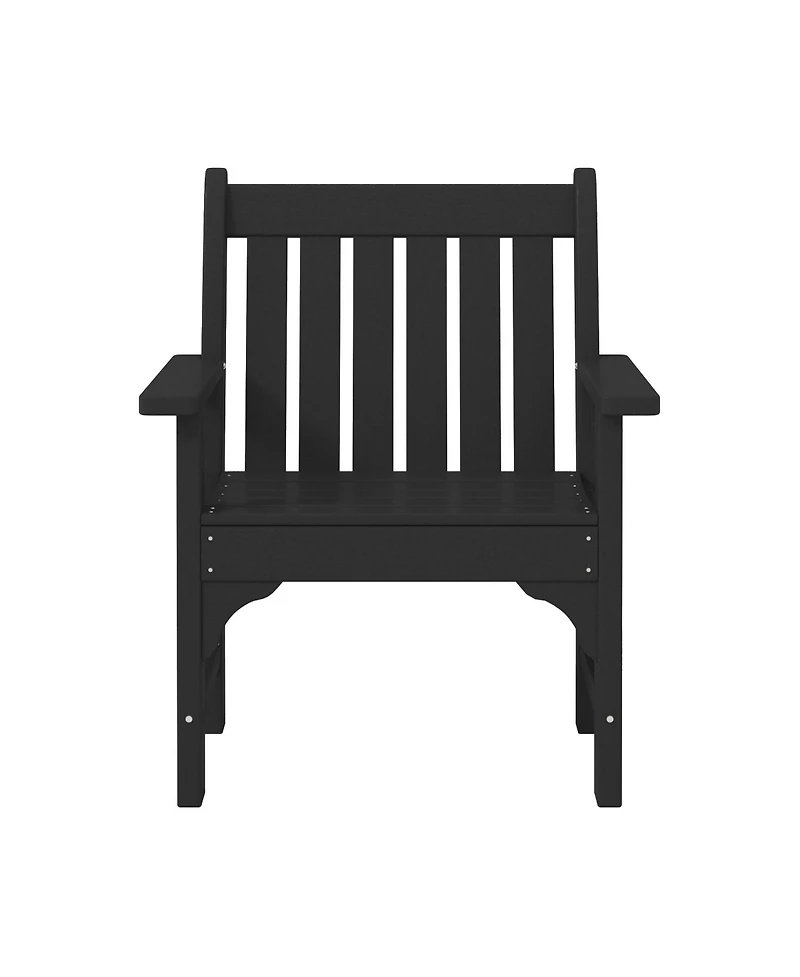 WestinTrends Outdoor Patio 3-Piece Hdpe Adirondack Garden Chairs with Square Side Table Set