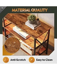 Wlive Tv Stand for 65 70 inch Tv with Led Lights Gaming Entertainment Center with Storage Industrial Tv Console for Living Room Long 63" Led Tv Cabine