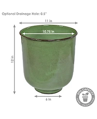 Vivian Metal Indoor or Outdoor Planter with Drainage Hole