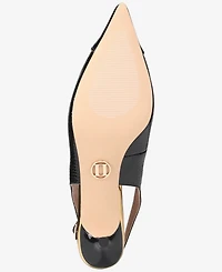 Things Ii Come Women's Julee Luxurious Pointy-Toe Slingback Kitten Heel Pump