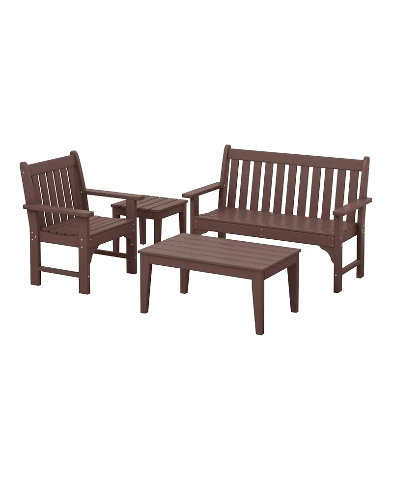 WestinTrends 4-Piece Hdpe Outdoor Patio Furniture Couch Set