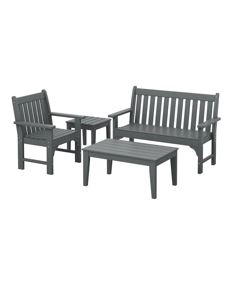 WestinTrends 4-Piece Hdpe Outdoor Patio Furniture Couch Set