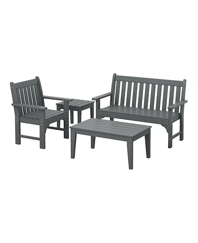 WestinTrends 4-Piece Hdpe Outdoor Patio Furniture Couch Set