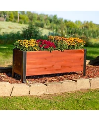 Acacia Wood Raised Garden Bed with Removable Planter Bag - 14.75" H