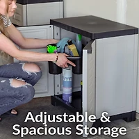 Versatile Plastic Storage Cabinet with Adjustable Shelf - 25.5"