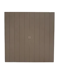 Outdoor Square Polypropylene Patio Dining Table with Faux Woodgrain Top - Champagne - 29.5"