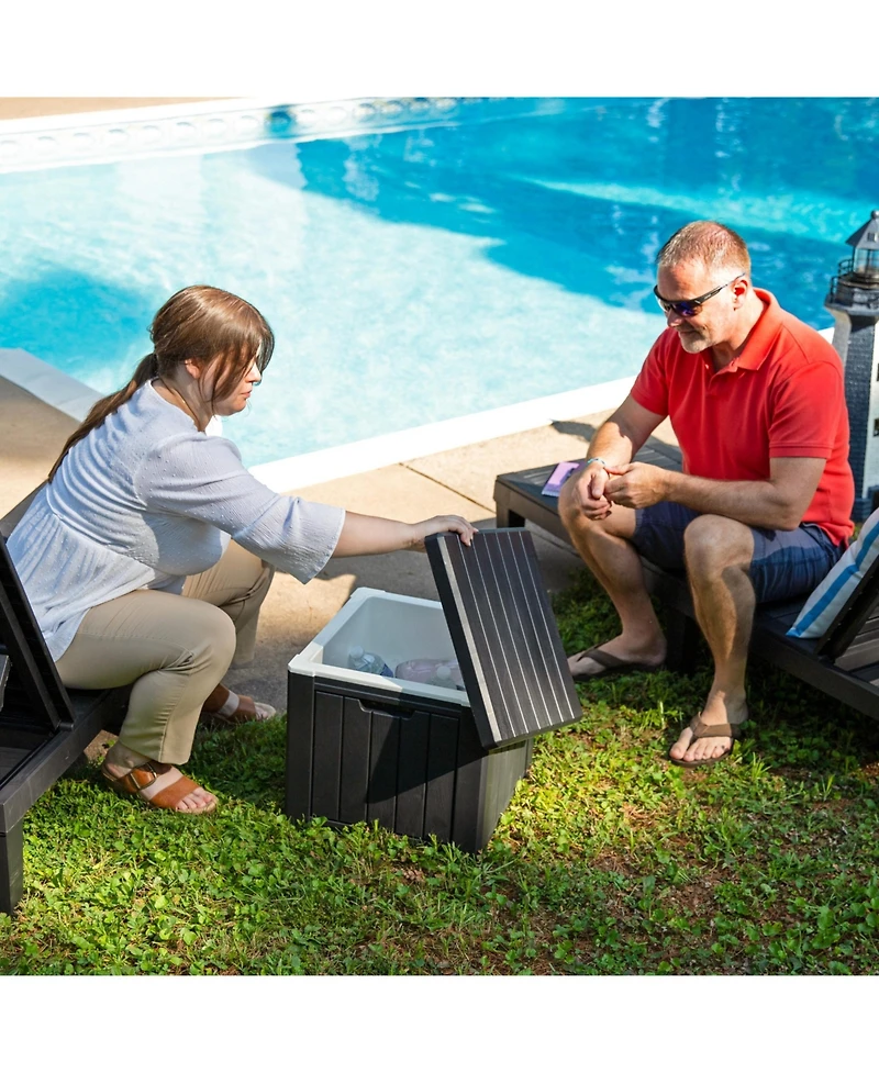 9-Gallon Outdoor Cooler Box - Polypropylene Resin - Black