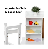 gaomon Wooden Study Desk and Chair Set for Kids,White Learning Table