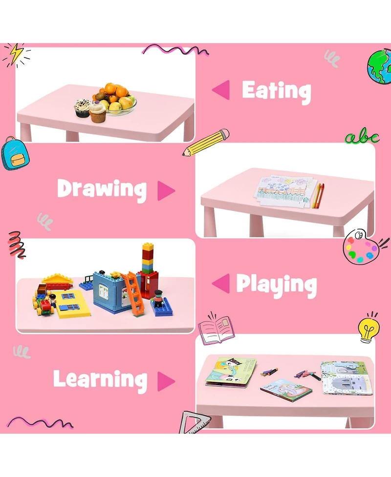 Gouun Kids 3 Pieces Multi Activity Play Dining Study Table and Chair Set