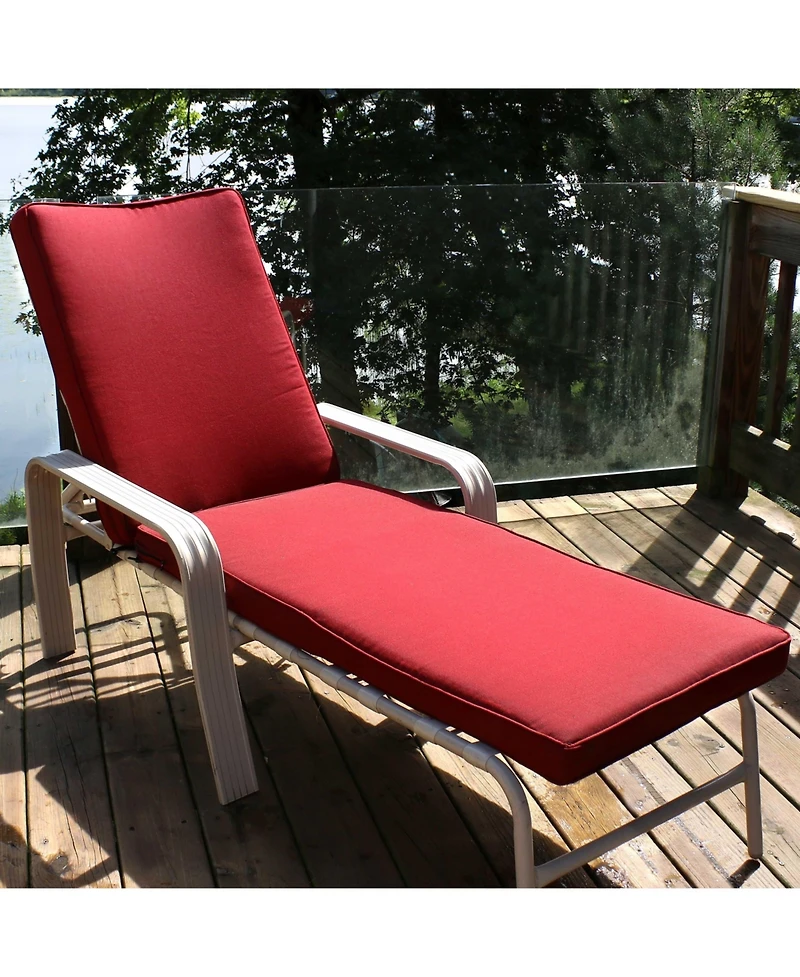 Indoor/Outdoor Olefin Replacement Patio Chaise Lounge Chair Seat Cushion - 72" x 21"
