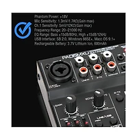 Pyle 3-Channel Usb Audio/Sound Mixer with Rechargeable Battery