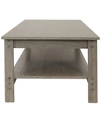 Mdf Indoor Coffee Table with Lower Shelf - 16" H - Thunder Gray