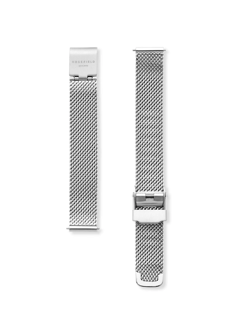 Rosefield Octagon Xs Women's Silver Tone Stainless Steel Mesh Bracelet Watch 24mm