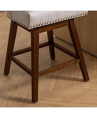 Set of 2 Counter Height Swivel Bar Stools, 26" Upholstered Chairs with 360° Swivel-The Pop Home