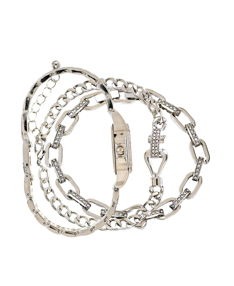 Jessica Carlyle Women's Silver Tone Metal Alloy Analog Watch, 26mm