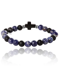 Lucky Brand Sodalite Bead Stretch Bracelets with Cross Accents
