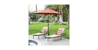 Slickblue Terracotta Patio Umbrella with Metal Pole and Adjustable Tilt Mechanism
