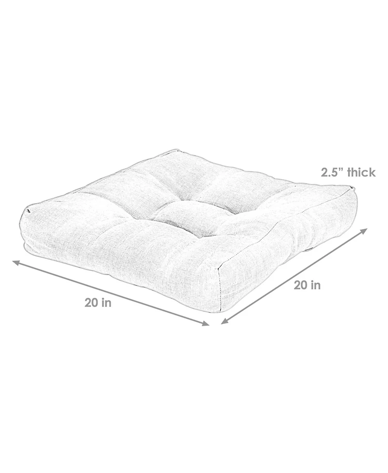Indoor/Outdoor Replacement Square Tufted Patio Chair Seat and Back Cushions - 20" 2pk