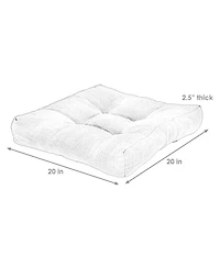 Indoor/Outdoor Replacement Square Tufted Patio Chair Seat and Back Cushions - 20" 2pk