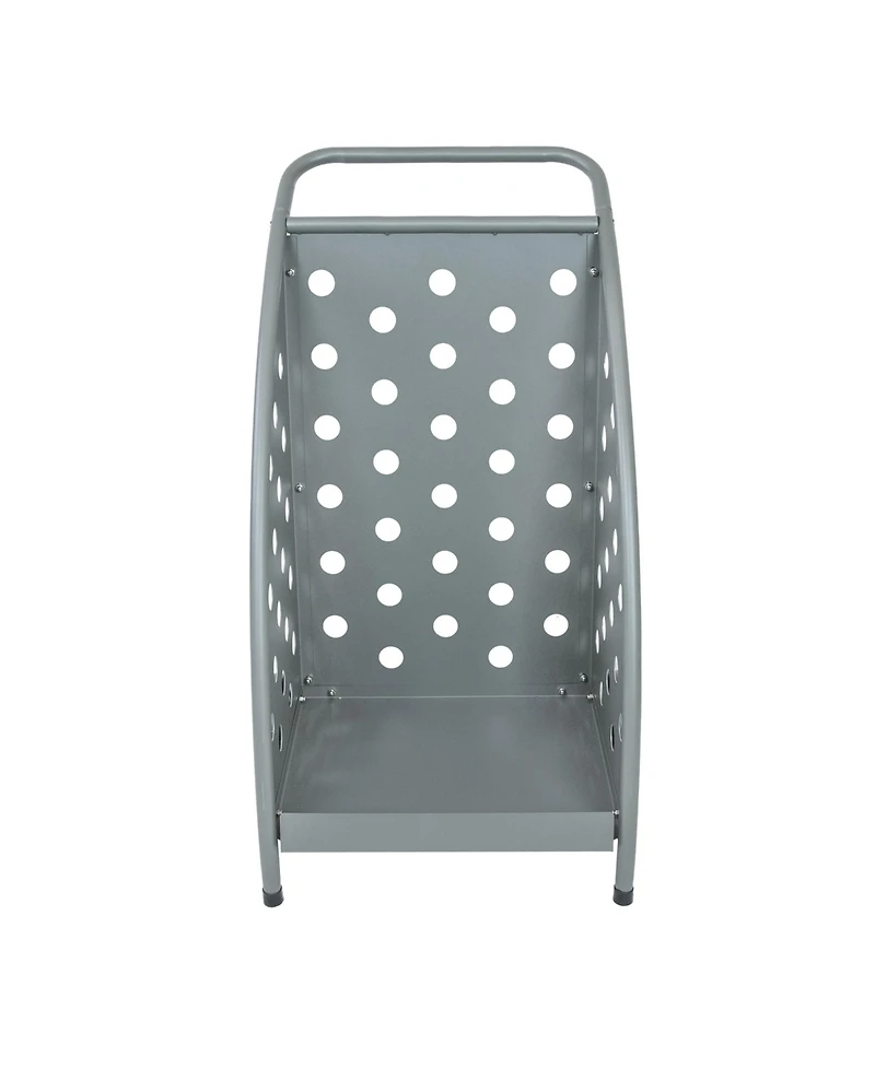 Powder-Coated Steel Log Cart - 34" H - Gray