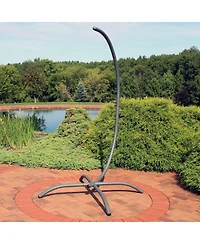 Durable Steel Egg Chair Stand with Curved Leg Base, Hardware, and Powder-Coated Finish - 78" H - Gray