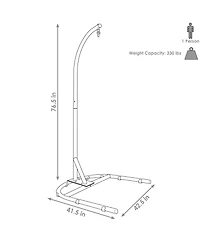 Outdoor Durable Powder-Coated Steel U-Shaped Hanging Egg Chair Swing Stand - 76" - Black