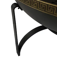 Outdoor Camping or Backyard Steel Contemporary Fire Pit Bowl with Handles and Spark Screen - 26" - Black