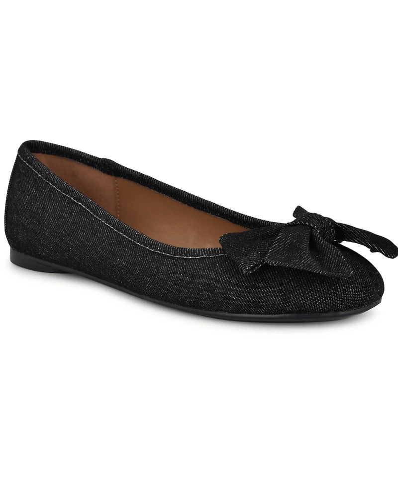 Nine West Women's Veronika Denim Bow Ballet Flats
