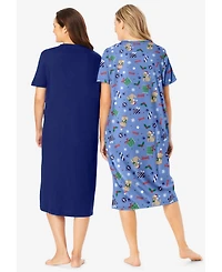 Dreams & Co. Women's 2-Pack Long Sleepshirts