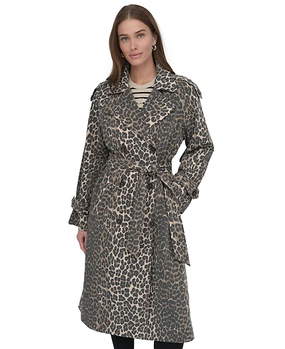 Dkny Petite Belted Double-Breasted Trench Coat