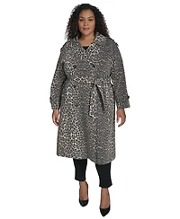 Dkny Plus Size Belted Double-Breasted Trench Coat