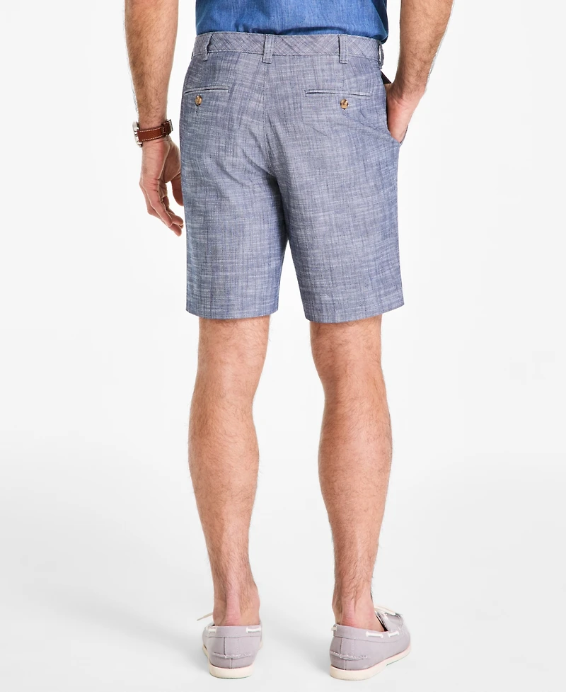 Club Room Men's 9" Stretch Chambray Shorts, Created for Macy's