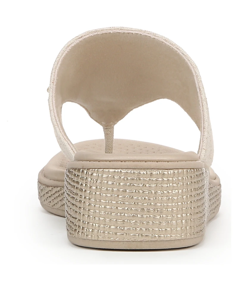 LifeStride Women's Bloom Washable Thong Slip On Wedge Sandals