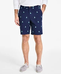 Club Room Men's Regular-Fit Sailboat Embroidered 9" Shorts