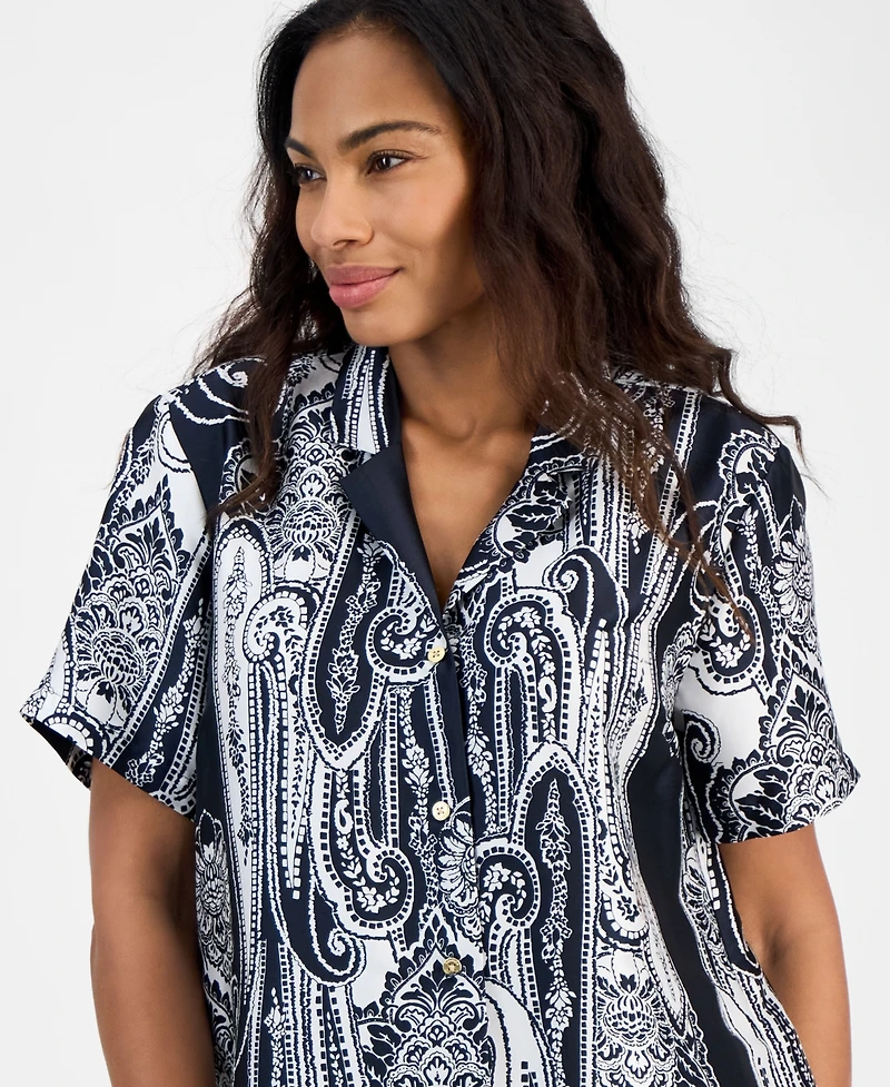 Nautica Jeans Women's Paisley Button-Front Shirt