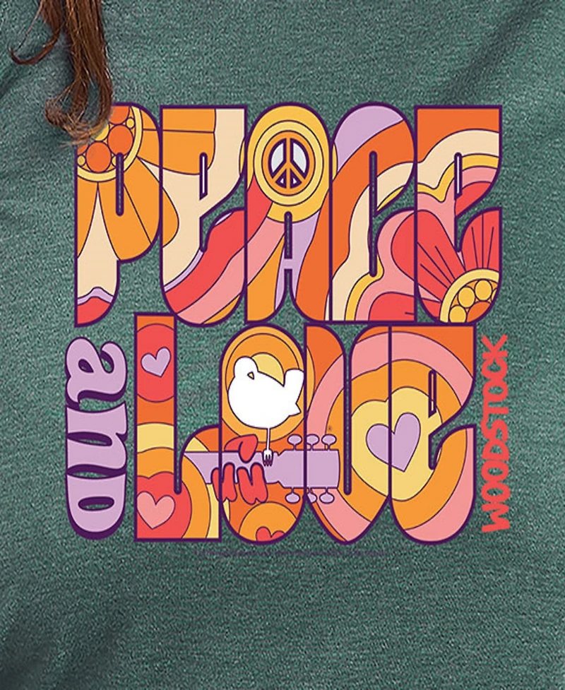 Hybrid Apparel Plus Woodstock Peace and Love Graphic Pullover Top