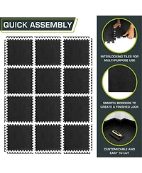 ProsourceFit Exercise Puzzle Mat 1/2-in, Blue, 48 Sq Ft - 12 Tiles