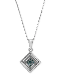 Blue Diamond (1/5 ct. t.w.) & White Diamond (1/3 ct. t.w.) 18" Pendant Necklace in 10k White Gold