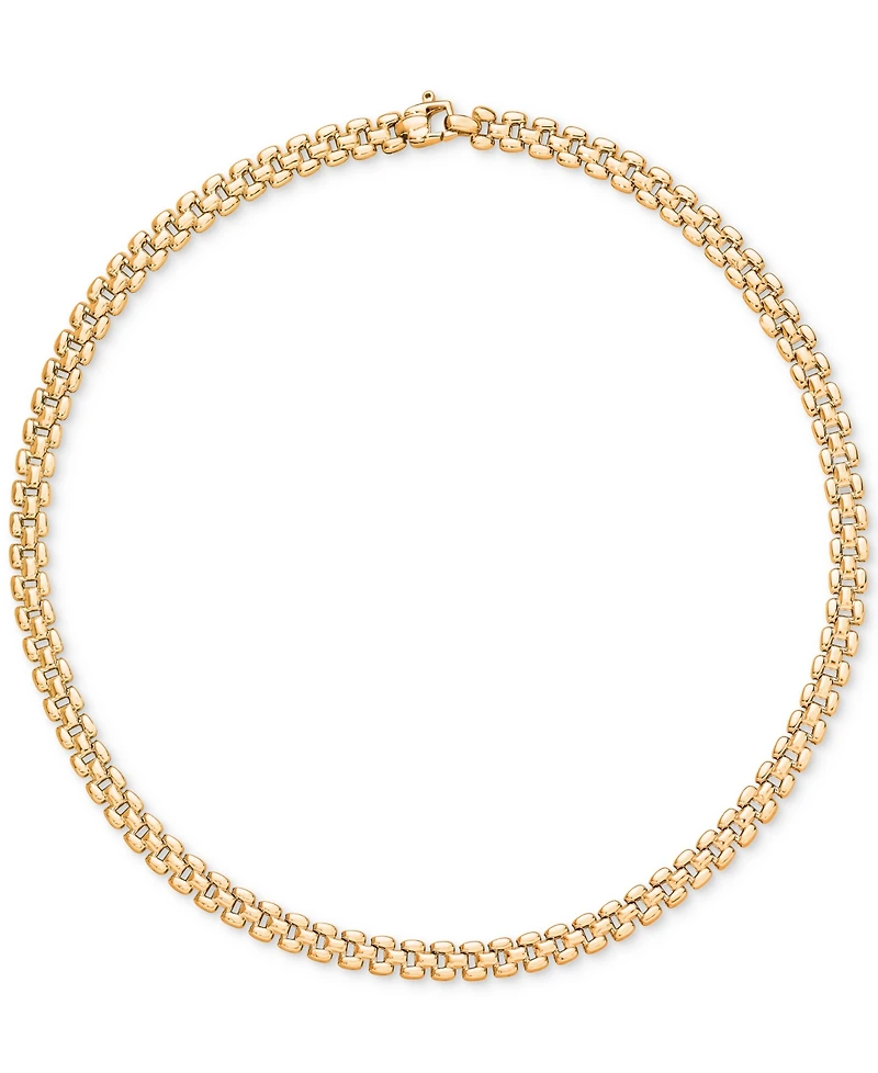 Amethyst (5-3/8 ct. t.w.) & White Topaz (3/4 ct. t.w.) Panther Link 18" Necklace in 14k Gold-Plated Sterling Silver