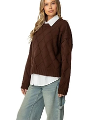 Edikted Women's Cass Oversized Textured Knit Sweater