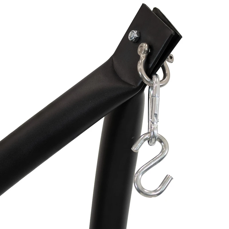 Steel Outdoor Hammock Chair Stand with Curved Legs - Black - 84"