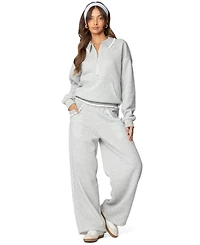 Edikted Womens Ashtin Ruffle Trim Sweatpants