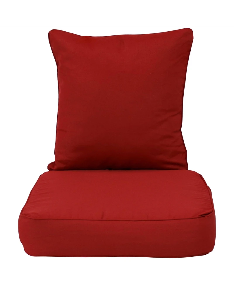 Indoor/Outdoor Olefin Replacement Deep Back and Seat Cushion Set for Patio Chair - 2pc