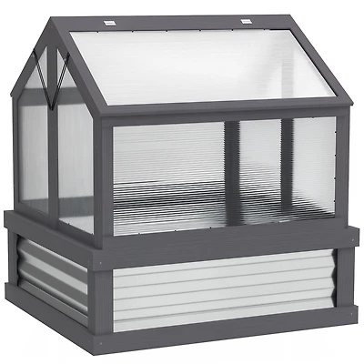 Outsunny Raised Garden Bed with Wooden Cold Frame
