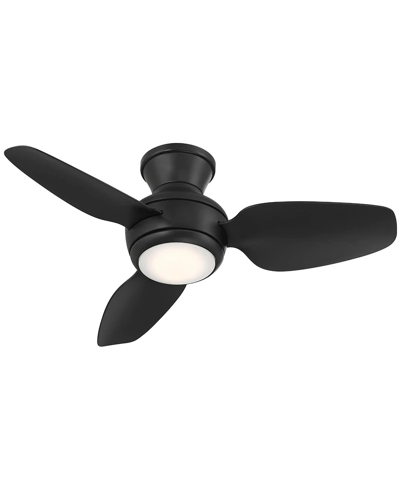 Casa Vieja 36" Whirl Modern Indoor Outdoor Ceiling Fan 3 Blade Led Light Remote Control Matte Black Finish Bedroom Patio Hugger