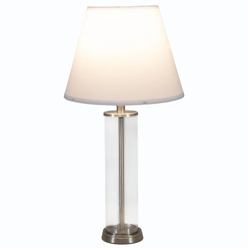 27.75" H Glass Cylinder Table Lamp Set of 2 with Shade