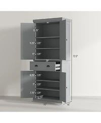 Homcom 72.5" Kitchen Pantry Cabinet with 4 Doors, Drawer