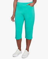 Alfred Dunner Petite Classics Flat Front Allure Clamdigger Pants