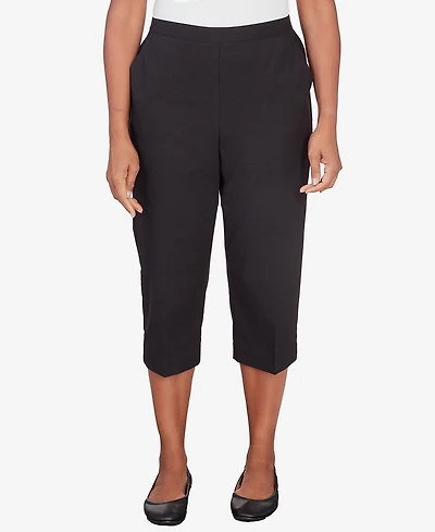 Alfred Dunner Women's Classic Twill Denim Split Hem Capri Jeans